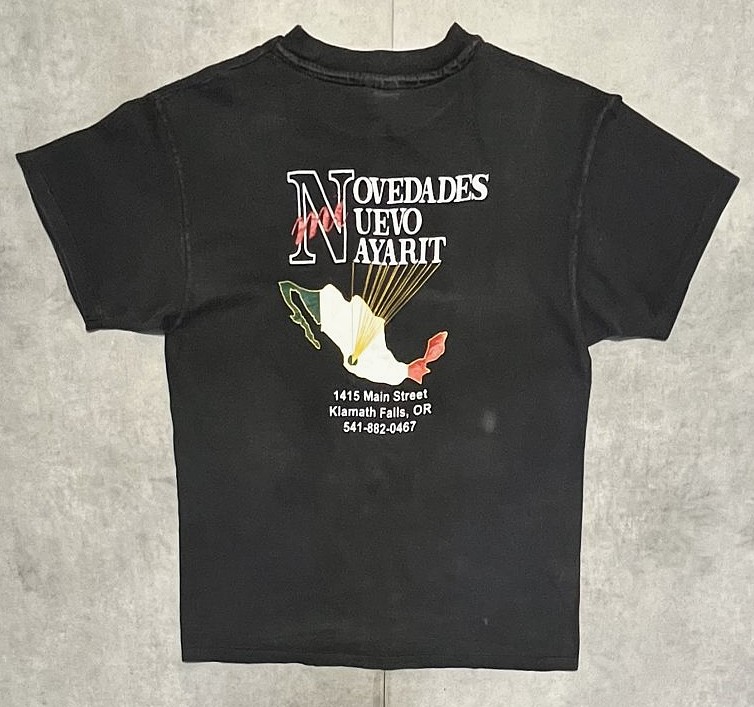90'S NOVEDADES NUEVO NAYARIT シングルステッチ 両面プリント 半袖 Tシャツ ブラック USA製 (VINTAGE)「T-Shirt」入荷しました。