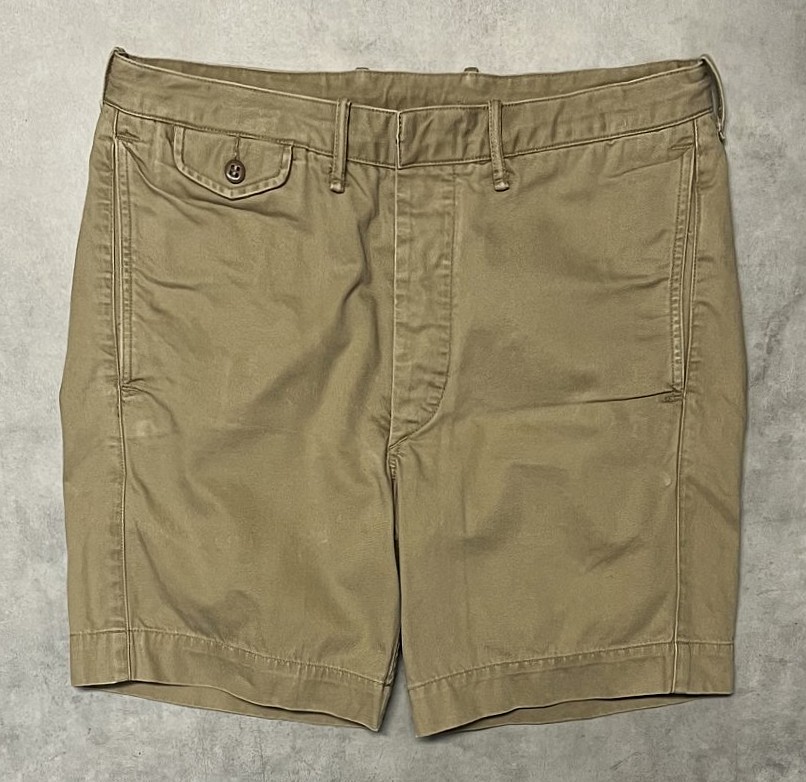 RRL ボタンフライ ミリタリーチノショーツ タン (USED)「Shorts」入荷しました。