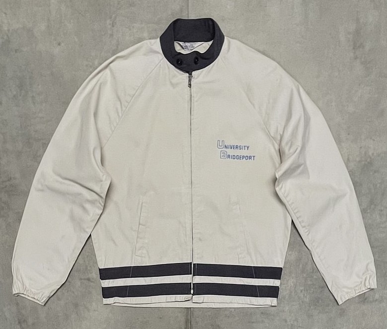 60'S JEM 三角タグ チンスト付き ドリズラージャケット EMARアルミジップ ホワイト/ネイビー (VINTAGE)「Jacket」入荷しました。