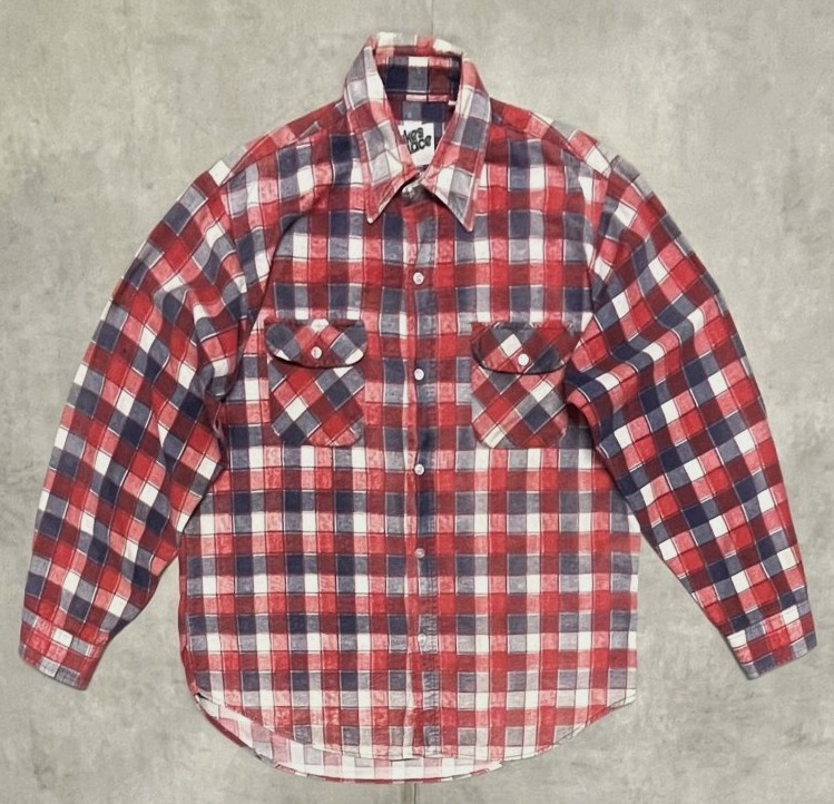 80'S MIKES PLACE プリントネル フランネルシャツ チェック柄 (VINTAGE)「L/S Shirt」入荷しました。