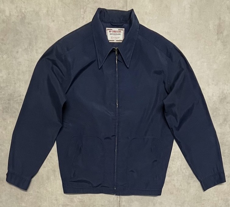 60'S McGREGOR "DRIZZLER" チンスト付き ドリズラージャケット TALONジップ ネイビー USA製 (VINTAGE)「Jacket」入荷しました。