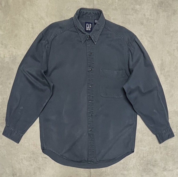 90'S GAP 旧タグ ツイルシャツ ブルー (VINTAGE)「L/S Shirt」入荷しました。