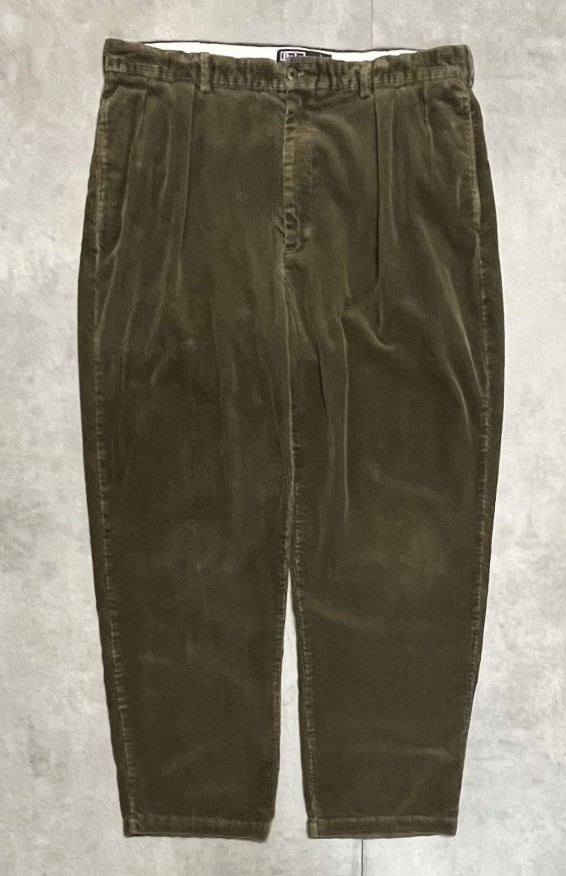90'S RALPH LAUREN "ANDREW PANT" ツープリーツ 太畝 コーデュロイパンツ オリーブ (VINTAGE)「Bottoms」入荷しました。