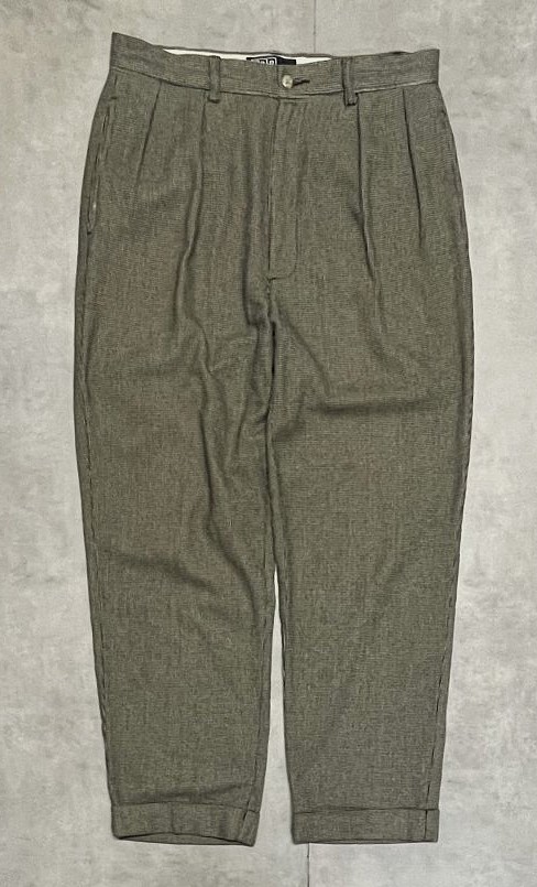 90'S RALPH LAUREN ツープリーツ スラックス ハウンドトゥース柄 W33L30 (VINTAGE)「Bottoms」入荷しました。