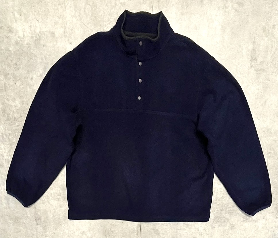 90'S LANDS' END スナップボタン プルオーバーフリースジャケット ネイビー USA製 (VINTAGE)「Jacket」入荷しました。