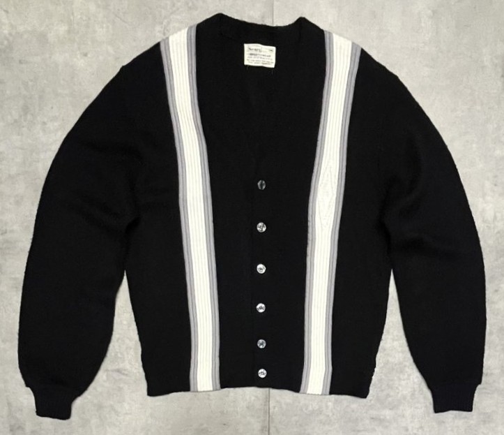 70'S SEARS アクリル カーディガン ブラック/グレー＆ホワイト (VINTAGE)「Knit」入荷しました。