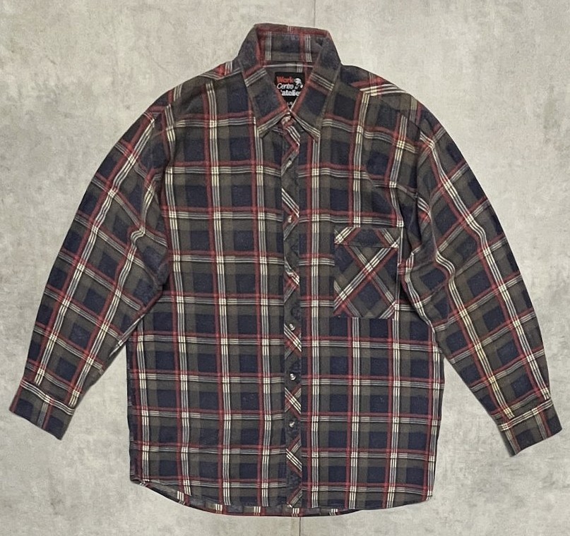 90'S WORK CENTRE L'ATELIER プリントネル フランネルシャツ チェック柄 (VINTAGE)「L/S Shirt」入荷しました。