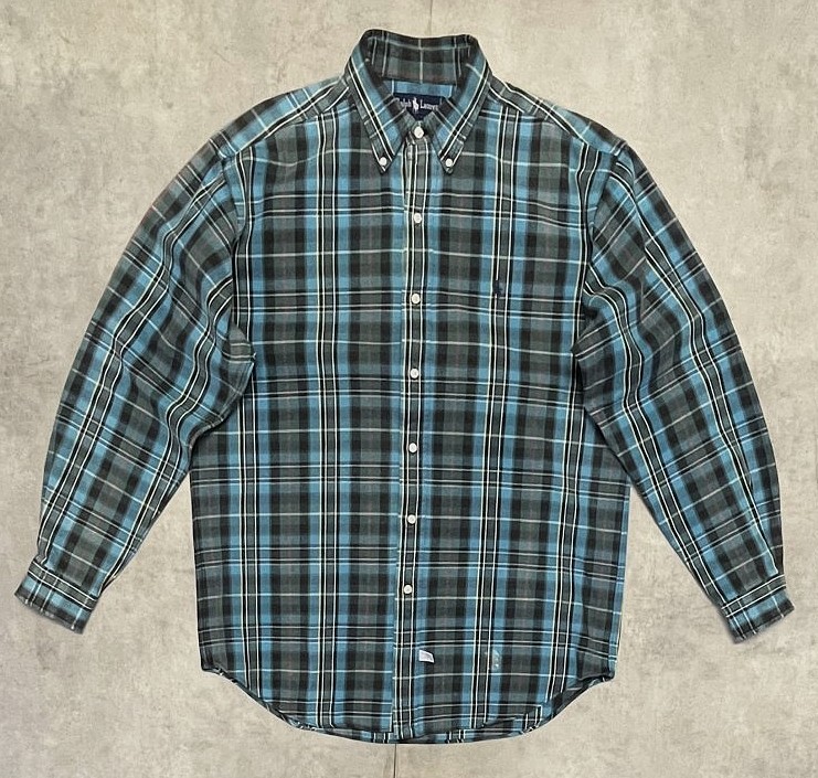 90'S RALPH LAUREN ヘビーフランネル BDシャツ チェック柄 (VINTAGE)「L/S Shirt」入荷しました。