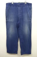 画像: ユーロ ワーク HBT シンチバック付き ワークパンツ ブルー (VINTAGE) 「Bottoms」 入荷しました。