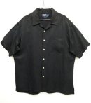 画像: 90'S RALPH LAUREN シルク/リネン オープンカラー 半袖シャツ BLACK (VINTAGE) 「S/S Shirt」 入荷しました。