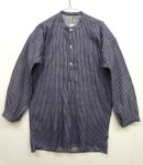 画像: ユーロヴィンテージ スタンドカラー フィッシャーマンシャツ インディゴ/ホワイト ストライプ (VINTAGE) 「L/S Shirt」 入荷しました。