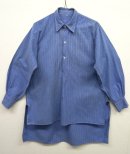 画像: ユーロヴィンテージ マチ付き グランパシャツ ブルーストライプ (VINTAGE) 「L/S Shirt」 入荷しました。