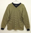 画像: 90'S VANS Vネック 長袖 Tシャツ イエロー/ネイビー ボーダー柄 (VINTAGE) 「T-Shirt」 入荷しました。