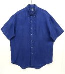 画像: 90'S RALPH LAUREN "BLAKE" リネン 半袖 BDシャツ 同色ロゴ BLUE (VINTAGE) 「S/S Shirt」 入荷しました。