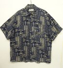 画像: CAMARGUE ビスコース 半袖シャツ NAVYベース/幾何学柄 (USED) 「S/S Shirt」 入荷しました。