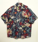 画像: GEOFFREY BEENE レーヨン 半袖 オープンカラーシャツ NAVYベース (USED) 「S/S Shirt」 入荷しました。