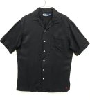 画像: 90'S RALPH LAUREN シルク/リネン 半袖 オープンカラーシャツ ブラック (VINTAGE) 「S/S Shirt」 入荷しました。