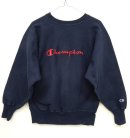 画像: 90'S CHAMPION 刺繍タグ リバースウィーブ 筆記体ロゴ刺繍 ネイビー USA製 (VINTAGE) 「Sweat Shirt」 入荷しました。