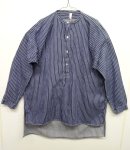 画像: ユーロヴィンテージ スタンドカラー フィッシャーマンシャツ インディゴ ストライプ (VINTAGE) 「L/S Shirt」 入荷しました。