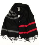 画像: P.CORNILLON ウール マフラー ブラック/グレー＆レッド フランス製 (NEW) 「Accessorie」 入荷しました。