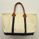画像: 80'S LL Bean レザーハンドル キャンバス トートバッグ ネイビー/ホワイト USA製 (VINTAGE) 「Bag」 入荷しました。