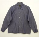 画像: 70'S SEARS "PERMA PREST" 長袖 オープンカラー ボックスシャツ NAVY (VINTAGE) 「L/S Shirt」 入荷しました。