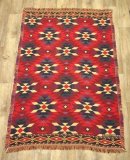 画像: 1点物 コットン フリンジ付き ラグ ネイティブ柄 180cm x 123cm USA製 (VINTAGE) 「Antique Goods」 入荷しました。