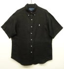 画像: 90'S RALPH LAUREN "CLSSIC FIT" ヘリンボーンリネン 半袖 BDシャツ ブラック/ホワイトロゴ (VINTAGE) 「S/S Shirt」 入荷しました。