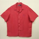 画像: 90'S RALPH LAUREN ヘリンボーン シルク/リネン 半袖 オープンカラーシャツ レッド (VINTAGE) 「S/S Shirt」 入荷しました。