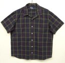 画像: 90'S RALPH LAUREN コットン 半袖 オープンカラーシャツ ネイビーベース チェック柄 (VINTAGE) 「S/S Shirt」 入荷しました。