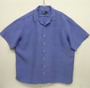 画像: 90'S RALPH LAUREN "CLASSIC FIT" シルク/リネン 半袖 オープンカラーシャツ ブルー (VINTAGE) 「S/S Shirt」 入荷しました。