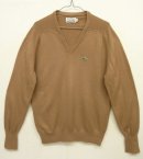 画像: 70'S IZOD LACOSTE Vネック セーター キャメル (VINTAGE) 「Knit」 入荷しました。