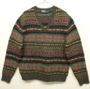 画像: 90'S RALPH LAUREN アルパカ混 Vネック セーター フェアアイル柄 (VINTAGE) 「Knit」 入荷しました。