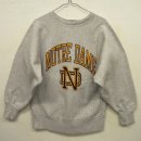 画像: 90'S CHAMPION "NOTRE DAME" 刺繍タグ リバースウィーブ グレー USA製 (VINTAGE) 「Sweat Shirt」 入荷しました。