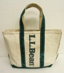 画像: 80'S LL Bean ロゴプリント キャンバス トートバッグ グリーン/オフホワイト USA製 (VINTAGE) 「Bag」 入荷しました。