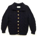 画像: INVERALLAN "3A" 襟付き ケーブル編み カーディガン NAVY スコットランド製 (USED) 「Knit」 入荷しました。