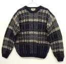 画像: 90'S LL Bean ウール クルーネックニット チェック柄 スコットランド製 (VINTAGE) 「Knit」 入荷しました。