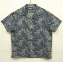 画像: 90'S RALPH LAUREN リネン/コットン 半袖 オープンカラーシャツ インディゴベース/鯉柄 (VINTAGE) 「S/S Shirt」入荷しました。