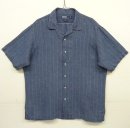 画像: 90'S RALPH LAUREN "CALDWELL" リネン 半袖 オープンカラーシャツ インディゴ/ストライプ (VINTAGE) 「S/S Shirt」入荷しました。