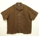 画像: 90'S RALPH LAUREN "CLAYTON" リネン/コットン 半袖 オープンカラーシャツ ブラウン (VINTAGE) 「S/S Shirt」入荷しました。