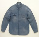 画像: 90'S RALPH LAUREN チンスト付き メタル猫目ボタン シャンブレー ワークシャツ ブルー (VINTAGE) 「L/S Shirt」入荷しました。