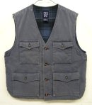 画像: 90'S GAP 旧タグ 裏地付き ダックベスト フェードネイビー (VINTAGE) 「No Sleeve」入荷しました。