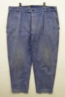 画像: 50'S フレンチワーク ワンプリーツ キャンバス ワークパンツ フェードブルー フランス製 (VINTAGE) 「Bottoms」入荷しました。