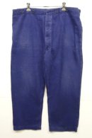 画像: 80'S ユーロワーク ヘリンボーンツイル シンチバック ワークパンツ ブルー (VINTAGE) 「Bottoms」入荷しました。