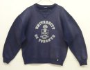 画像: 90'S RUSSELL ATHLETIC 前Vガゼット付き プリント入り クルーネック スウェットシャツ フェードネイビー (VINTAGE) 「Sweat Shit」入荷しました。