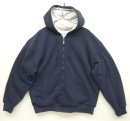 画像: 90〜00'S UNKNOWN "ダブルフェイス" 裏地サーマル フルジップ スウェットパーカー ネイビー (VINTAGE) 「Parka」入荷しました。
