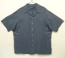 画像: 90'S RALPH LAUREN "CALDWELL" シルク/リネン 裾ロゴ 半袖 オープンカラーシャツ ブルー (VINTAGE) 「S/S Shirt」入荷しました。