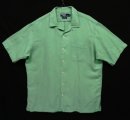 画像: 90'S RALPH LAUREN "CALDWELL" シルク/リネン 裾ロゴ 半袖 オープンカラーシャツ ミントグリーン (VINTAGE) 「S/S Shirt」入荷しました。
