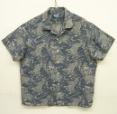 画像: 90'S RALPH LAUREN リネン/コットン 半袖 オープンカラーシャツ インディゴ/鯉柄 (VINTAGE) 「S/S Shirt」入荷しました。