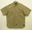 画像: 90'S RRL 三ツ星タグ チンスト＆マチ付き 猫目メタルボタン 半袖 ワークシャツ ベージュ (VINTAGE) 「S/S Shirt」入荷しました。